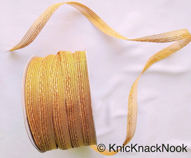 Bronze Lace Trim With Glitter Antique Bronze Piping, Approx. 12 mm wide - 210119L07